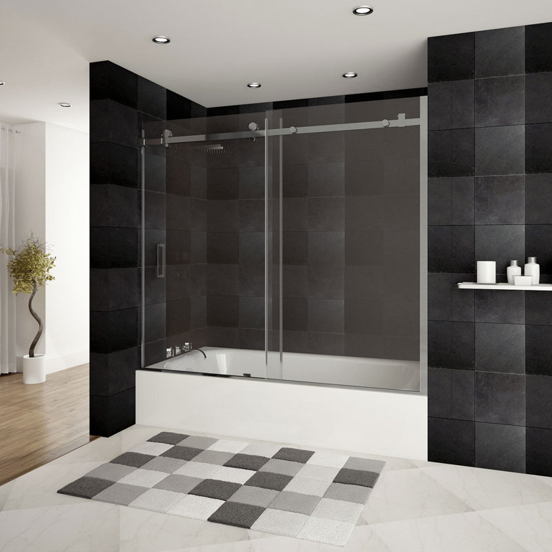 LessCare UltraB 60'' x 62'' Single Sliding Bath Tub Door & Reviews